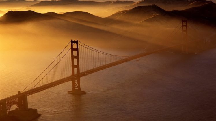 sunset, Usa, Golden, Gate, Bridge, San, Francisco HD Wallpaper Desktop Background