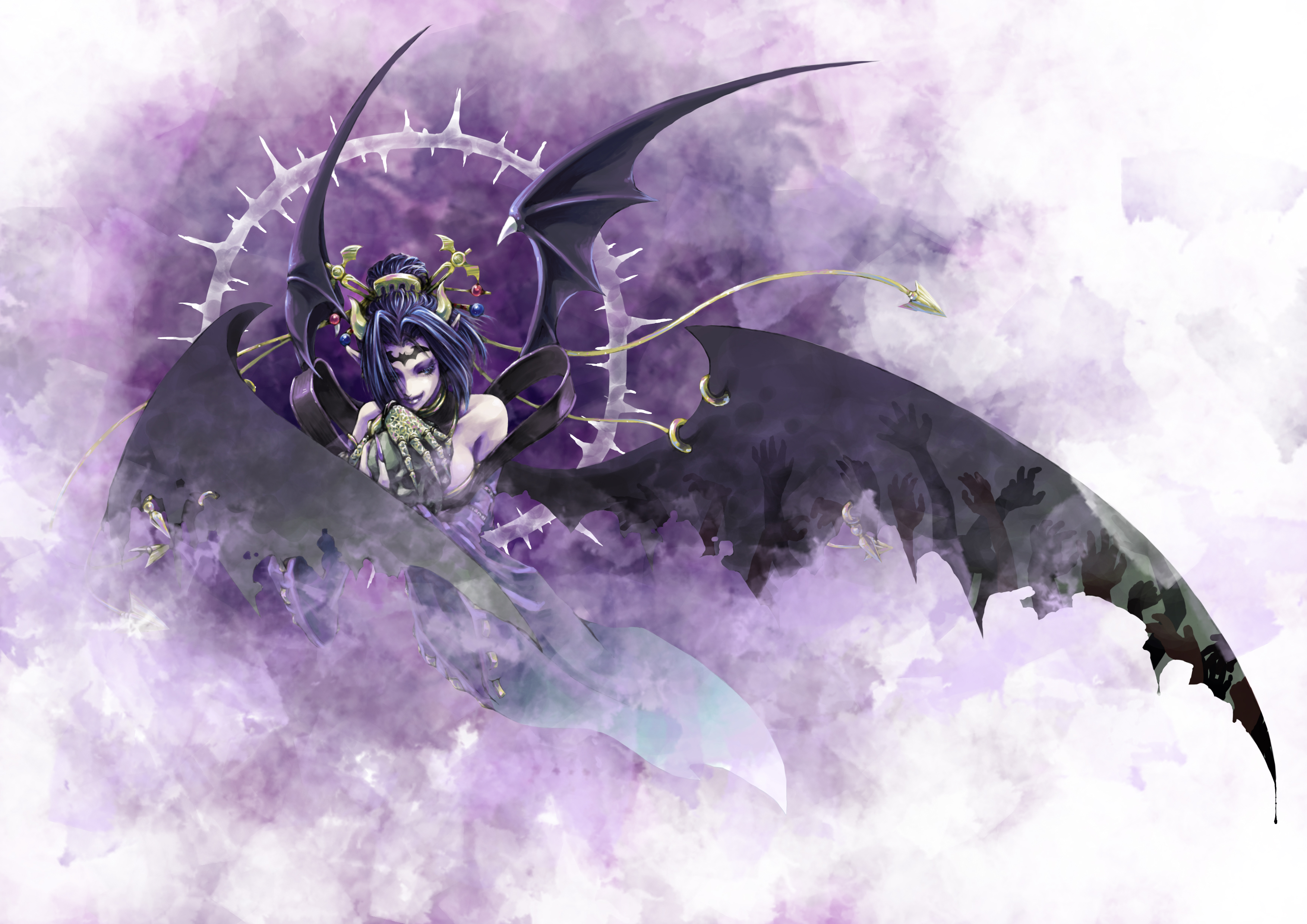 digimon, Lilithmon, Dark, Horror, Fantasy, Angels, Demons, Wings, Art