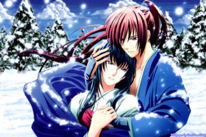 rurouni, Kenshin, Vector, Art, Mood, Love, Romance, Winter, Snow, Flakes