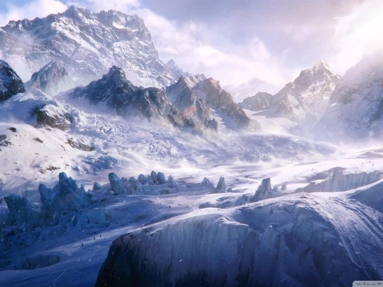 mountains, Landscapes, Winter, Natural, Scenery HD Wallpaper Desktop Background