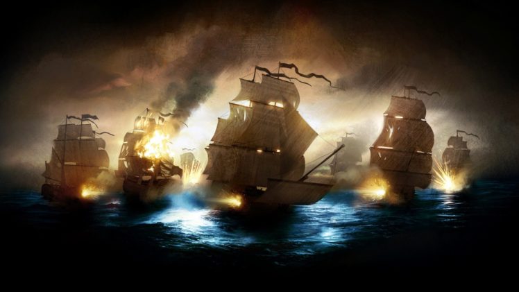 ships, Battles HD Wallpaper Desktop Background