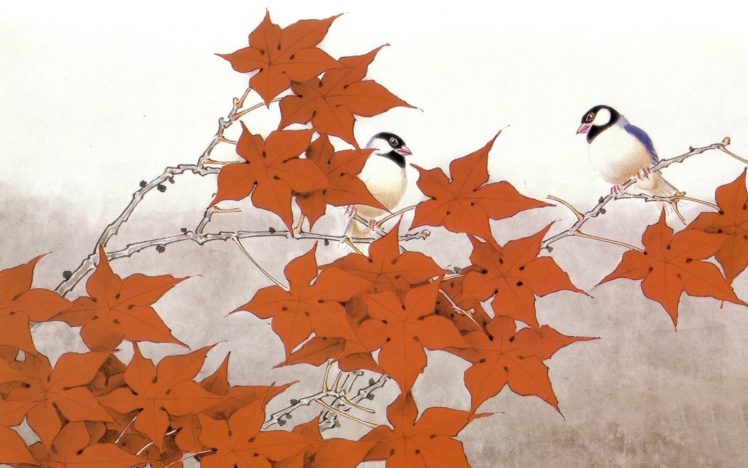 flowers, Birds, Painted HD Wallpaper Desktop Background