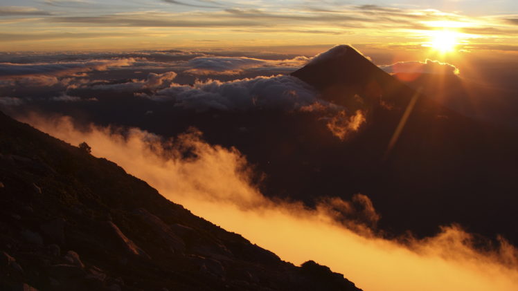 sunset, Sunrise, Landscapes, Sky, Clouds, Fog HD Wallpaper Desktop Background