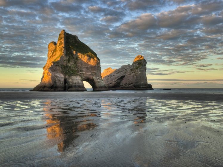 landscapes, Nature, Golden, Islands, New, Zealand, Bay, Collingwood, Beaches HD Wallpaper Desktop Background