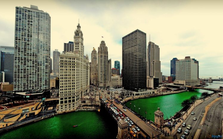 chicago, River, Panoramic HD Wallpaper Desktop Background