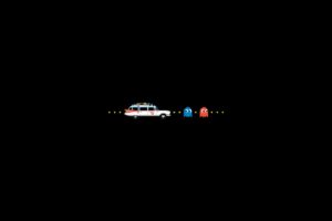 video, Games, Ghostbusters, Pac man, Simple, Background, Black, Background