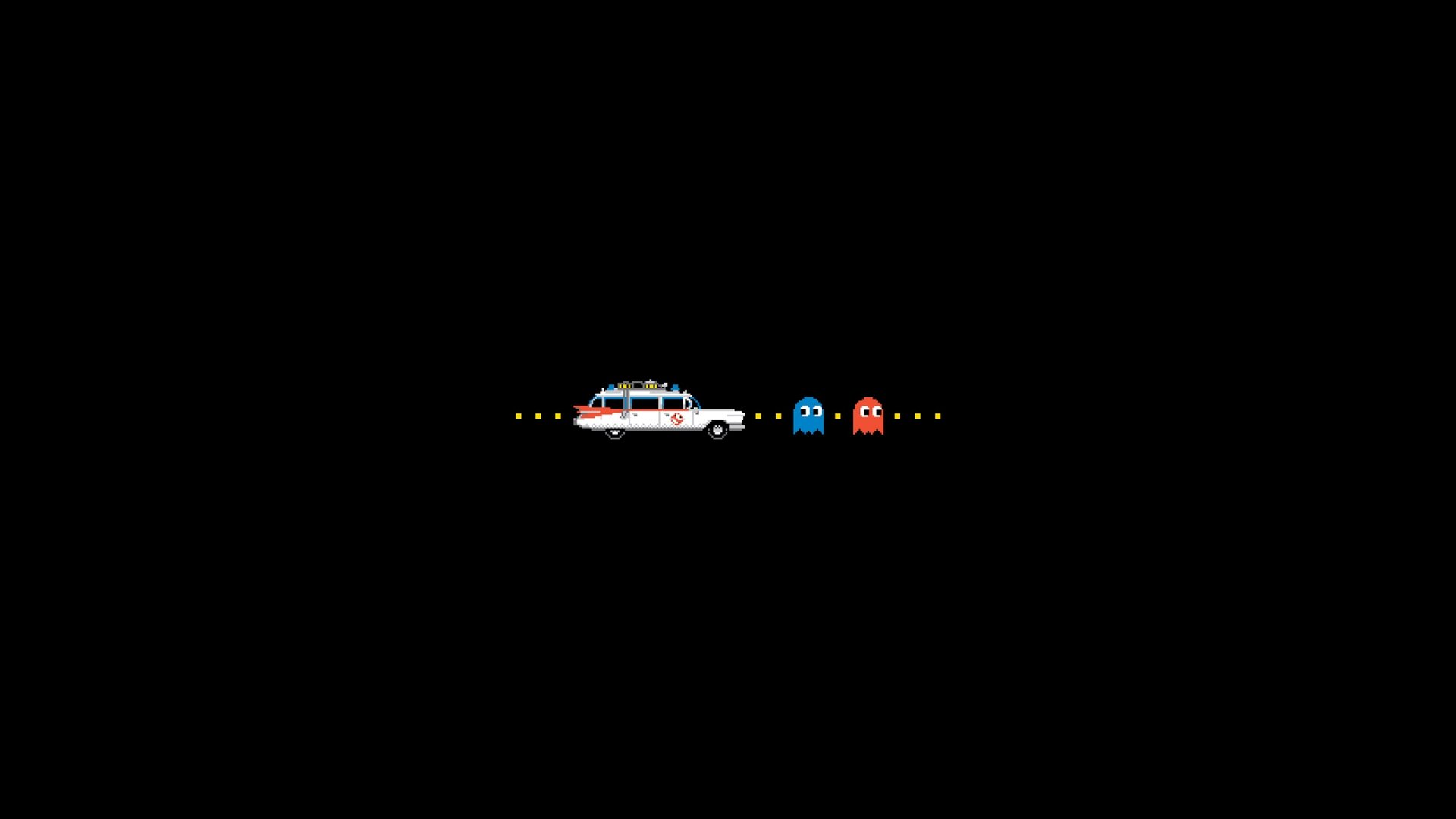 video, Games, Ghostbusters, Pac man, Simple, Background, Black, Background Wallpaper