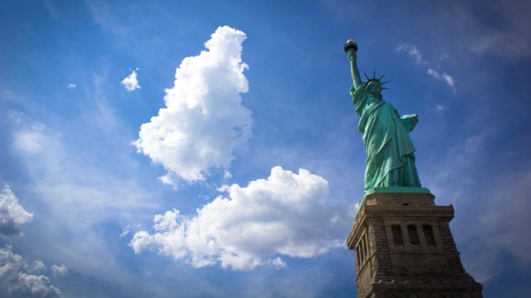 clouds, Usa, Statue, Of, Liberty, Statues, Skyscapes HD Wallpaper Desktop Background