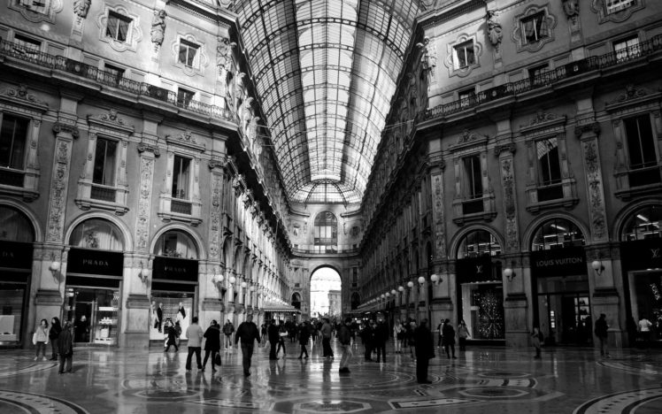 black, And, White, Indoors, Architecture, Buildings, Ac, Milan HD Wallpaper Desktop Background