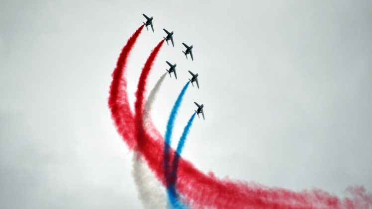 multicolor, France, Contrails, Aviation, Patrouille, De, France HD Wallpaper Desktop Background