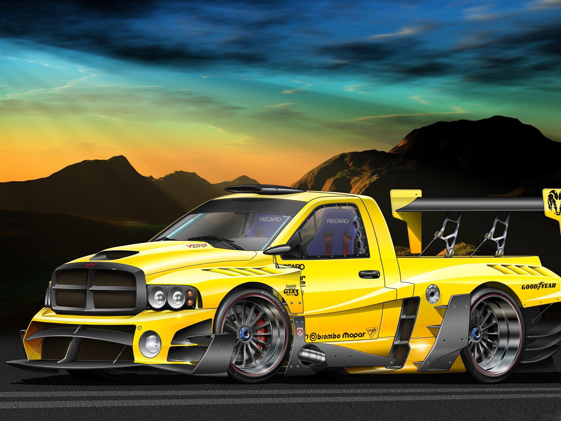 dodge, Magnum, Racung, Race, Yellow, Tuning, Hot, Rod, Cg, Digital, Art Wallpaper