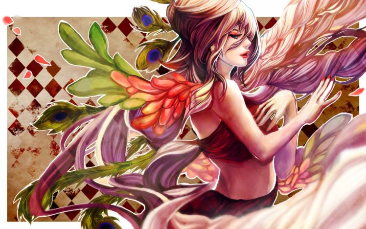 art, Kirin, No, Hinote, Girl, Feathers, Women, Vector, Angels HD Wallpaper Desktop Background