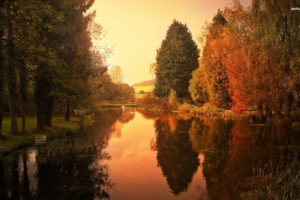 23065 fishing pond reflecting autumn trees 1920×1200 nature wallpaper