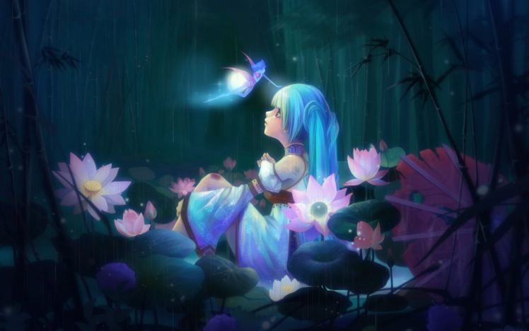 fantasy, Art, Fairy, Trees, Forest, Magic, Flowers, Girl HD Wallpaper Desktop Background
