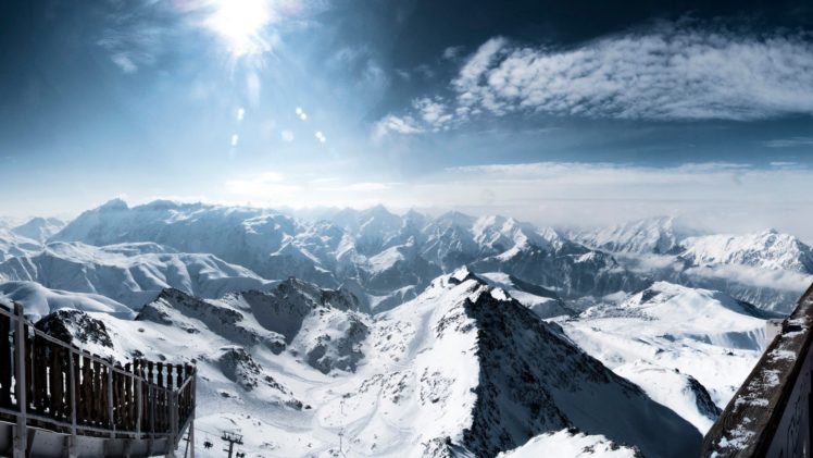 mountains, Landscapes, Nature, Winter, Snow, Land HD Wallpaper Desktop Background