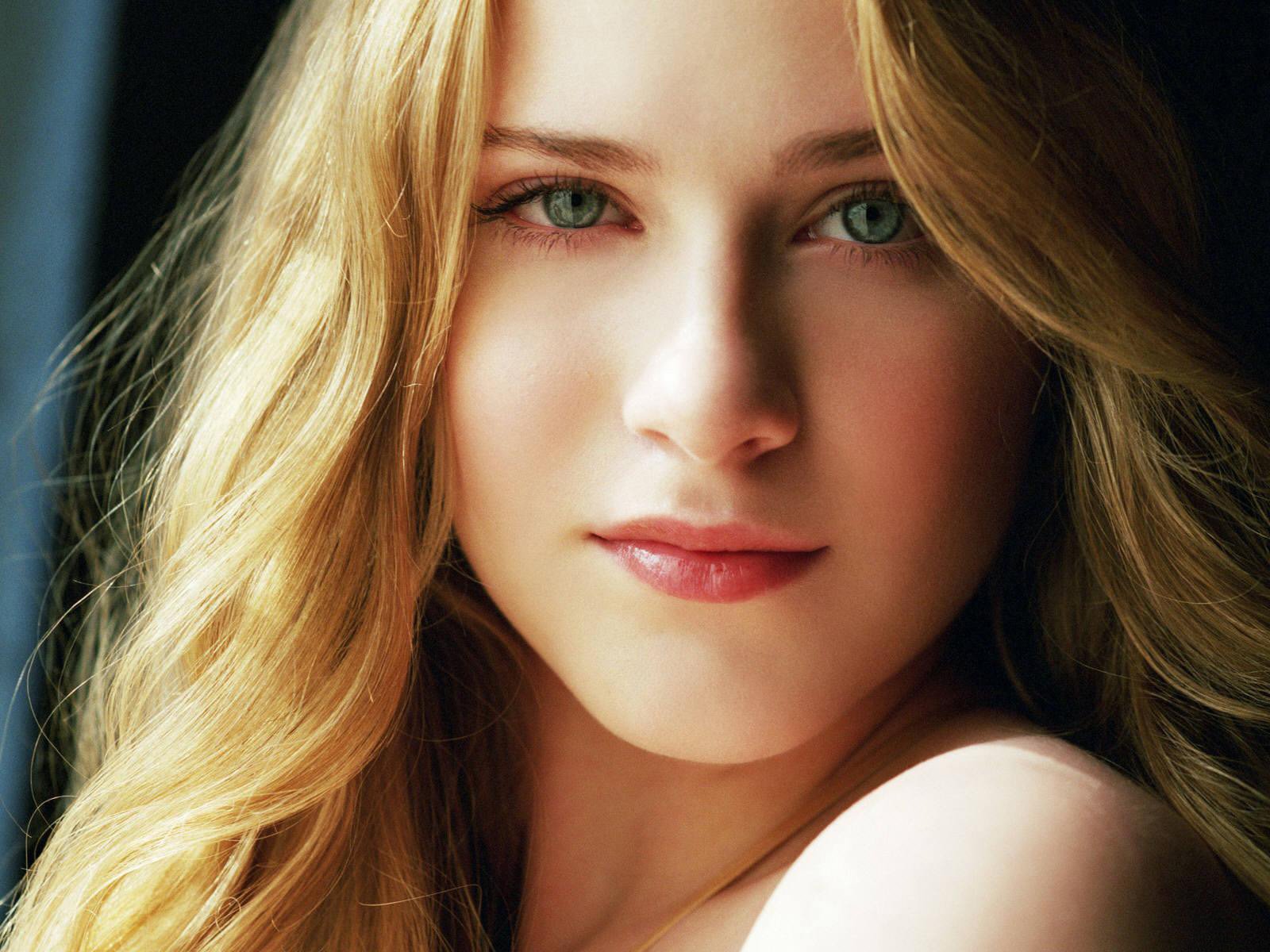 blondes, Women, Blue, Eyes, Evan, Rachel, Wood, Faces Wallpaper