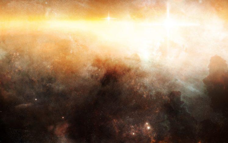 golden, Nebula HD Wallpaper Desktop Background