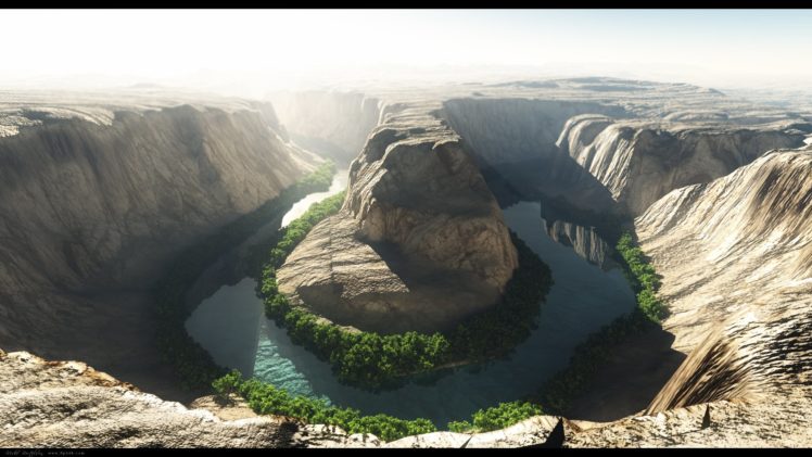 mountains, Landscapes, Nature, Canyon, Ben, Horseshoe, Bend, Rivers, Vue, Horseshoe HD Wallpaper Desktop Background