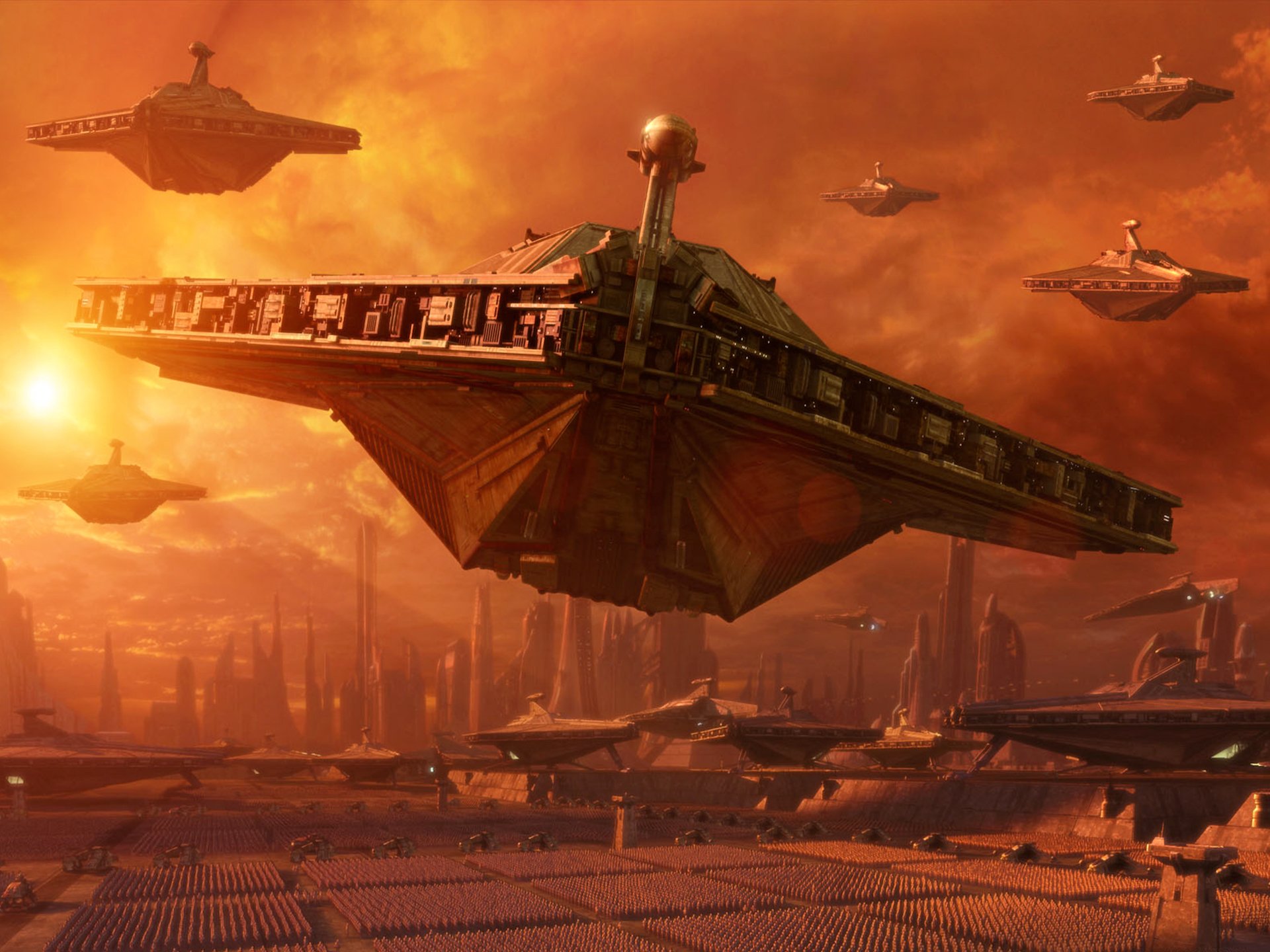 star, Wars, Spaceships, Science, Fiction, Star, Wars , Attack, Of, The, Clones Wallpaper