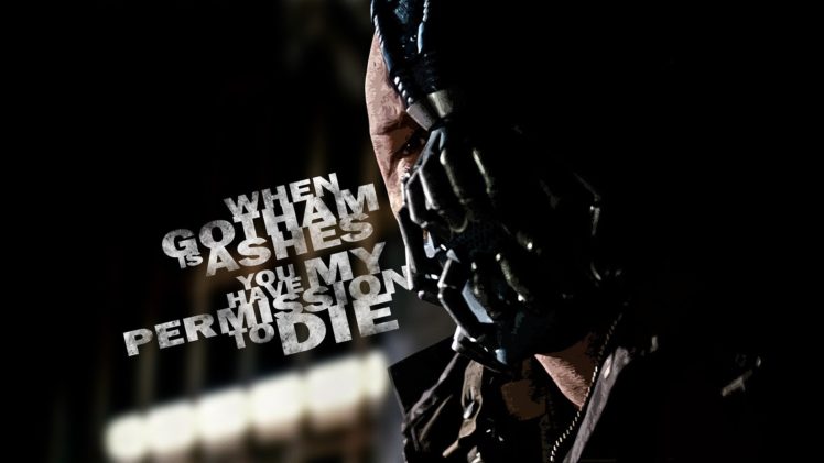 Batman Text Quotes Typography Bane Tom Hardy Batman The