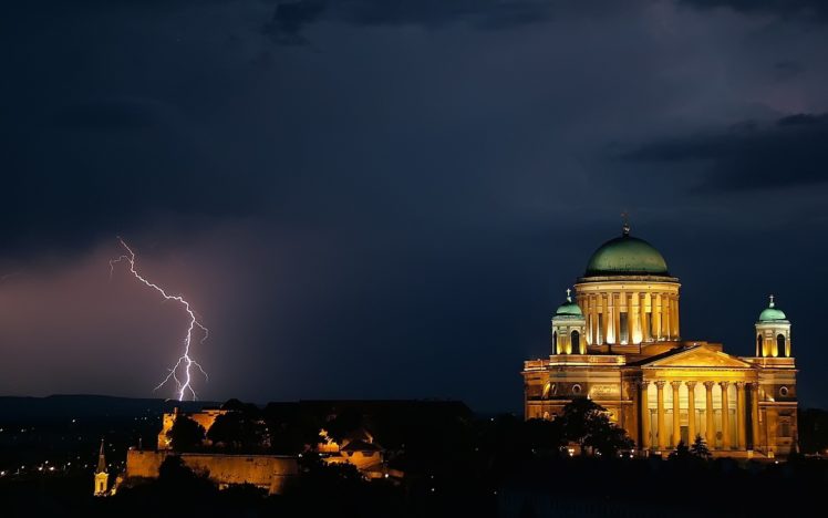 blue, Nature, Hungary, Overcast, Cathedrals, Hdr, Photography, Lightning, Esztergom, Basilica HD Wallpaper Desktop Background
