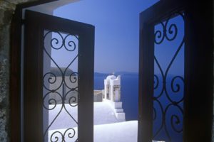 window, Santorini, Greece