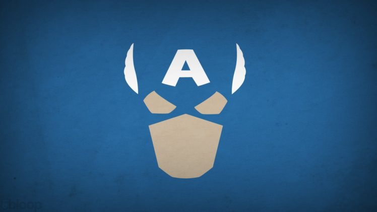 minimalistic, Captain, America, Superheroes, Marvel, Comics, Blue, Background, Blo0p HD Wallpaper Desktop Background
