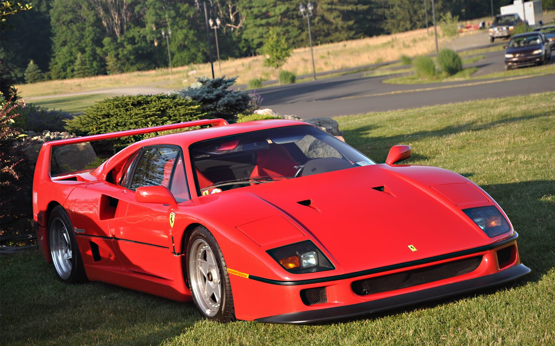 cars, Grass, Supercars, Ferrari, F40 Wallpaper