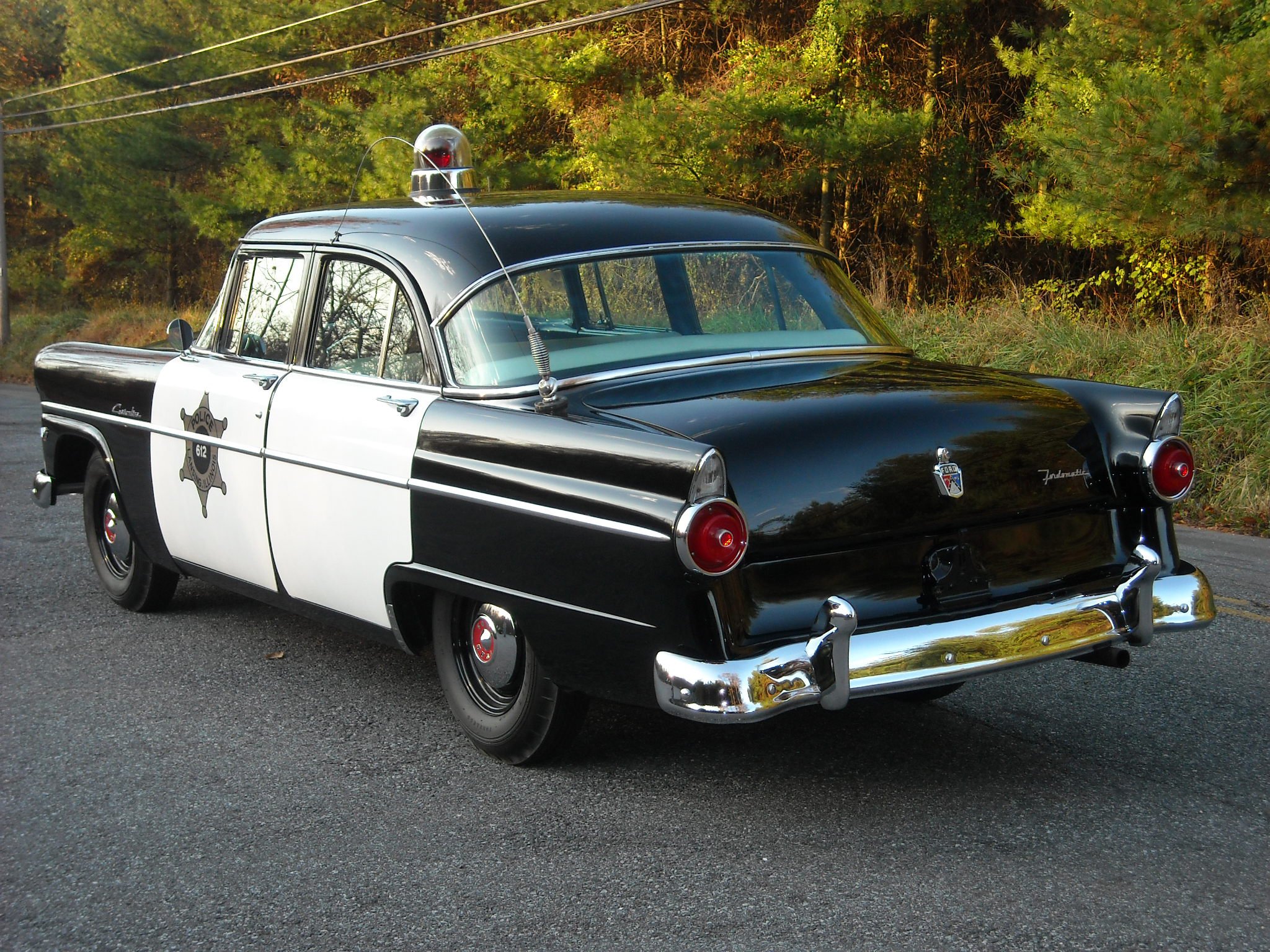 1955, Ford, Customline, 4 door, Sedan, Police,  73b , Emergency, Retro Wallpaper