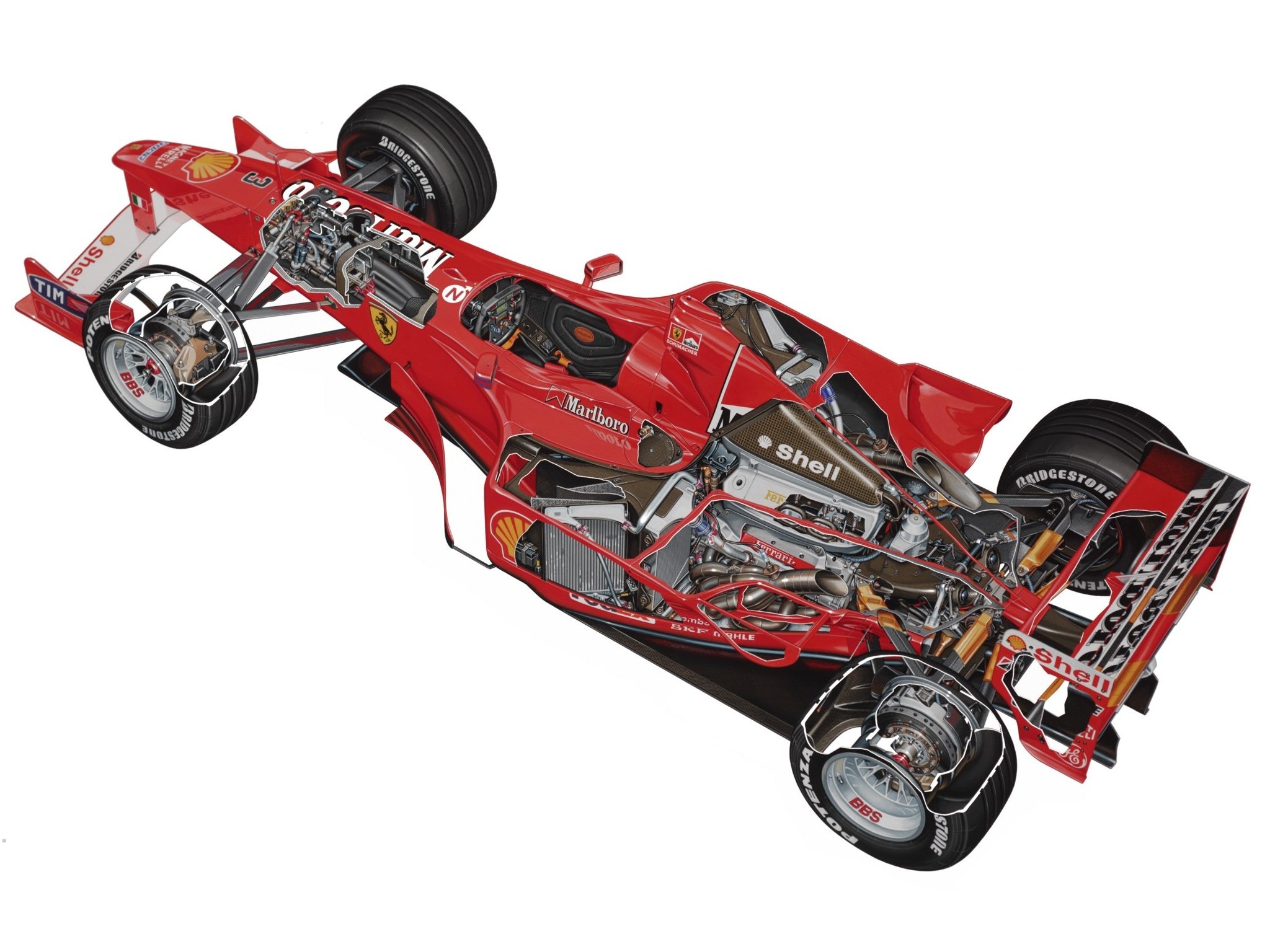 2000, Ferrari, F1 2000,  651 , F 1, Formula, Race, Racing, Interior, Engine Wallpaper