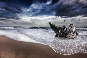 shipwreck, Decay, Ruin, Abandoned, Landscapes, Beaches, Ocean, Sand, Waves, Sky, Clouds, Mood, Hdr