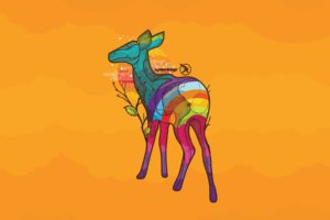 multicolor, Animals, Deer, Digital, Art, Pop, Art, Yellow, Background