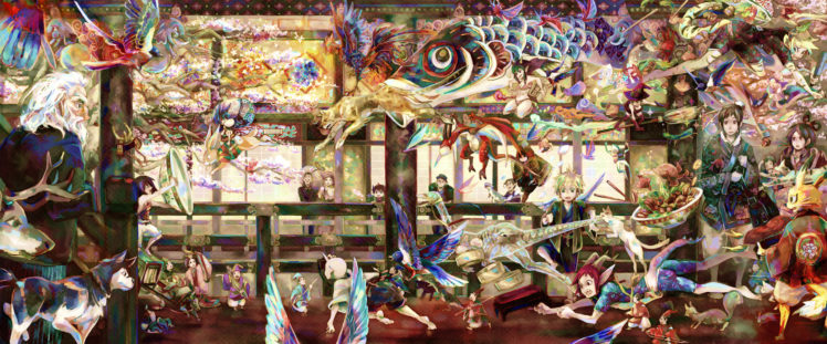 original, Art, Anime, Detail, Girls, Asian, Oriental HD Wallpaper Desktop Background