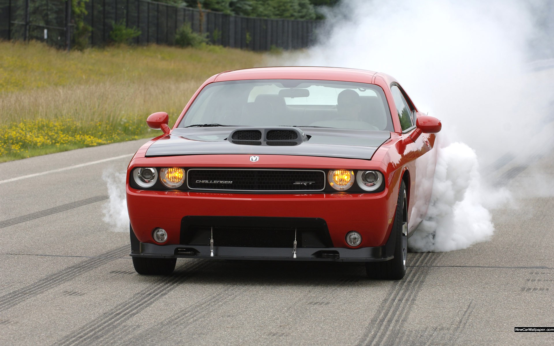 dodge, Challenger, Srt10, Concept, Muscle, Cars, Burnout, Smoke, Roads Wallpaper