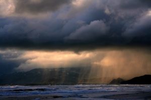 landscapes, Coast, Storm, Rain, Clouds, Ocean, Sea