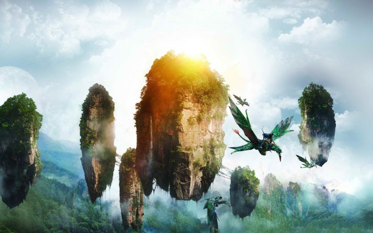avatar, Fantasy, Art, Sci, Fi, Science, Dragonslandscapes, Islands, Dream, Jungle, Trees, Forest, Sky, Clouds HD Wallpaper Desktop Background