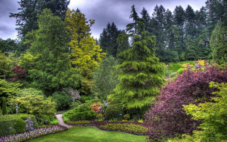 butchart, Gardens, Victoria, Canada, Hdr, Garden, Park, Landscapes HD Wallpaper Desktop Background
