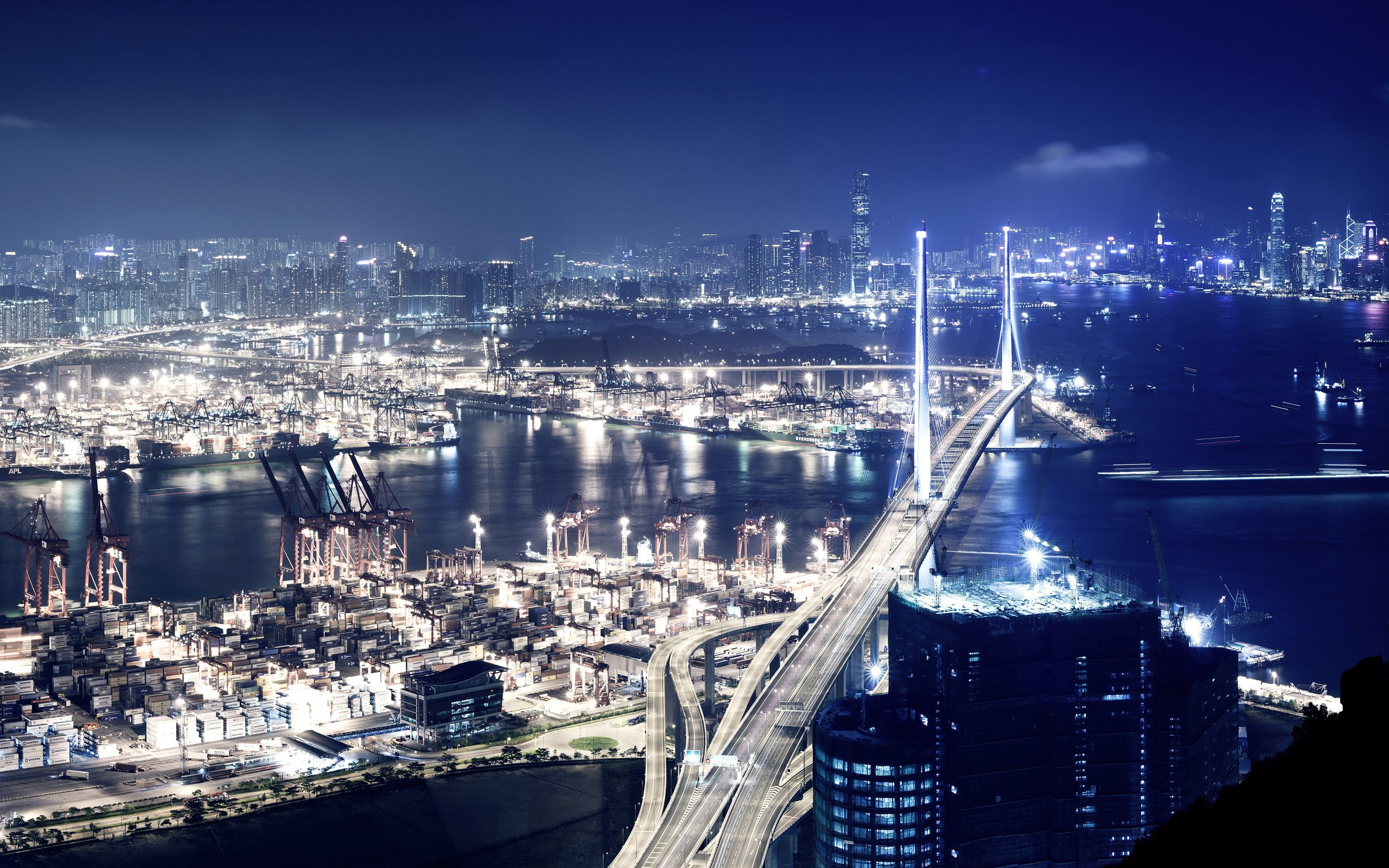hong, Kong, Nights wide Wallpaper