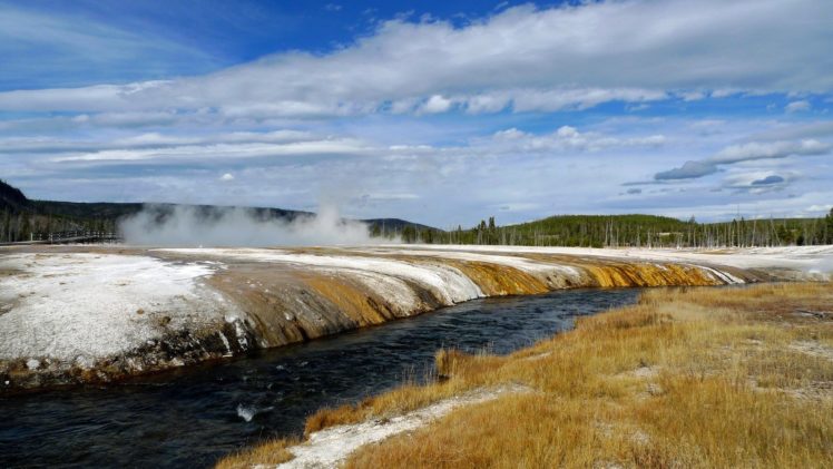 landscapes, Nature, Snow, Rivers, National, Park, Yellowstone, National, Park, Natural, Scenery HD Wallpaper Desktop Background