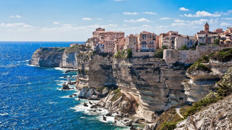 water, Ocean, Landscapes, Rocks, French, Corsica, Sea HD Wallpaper Desktop Background