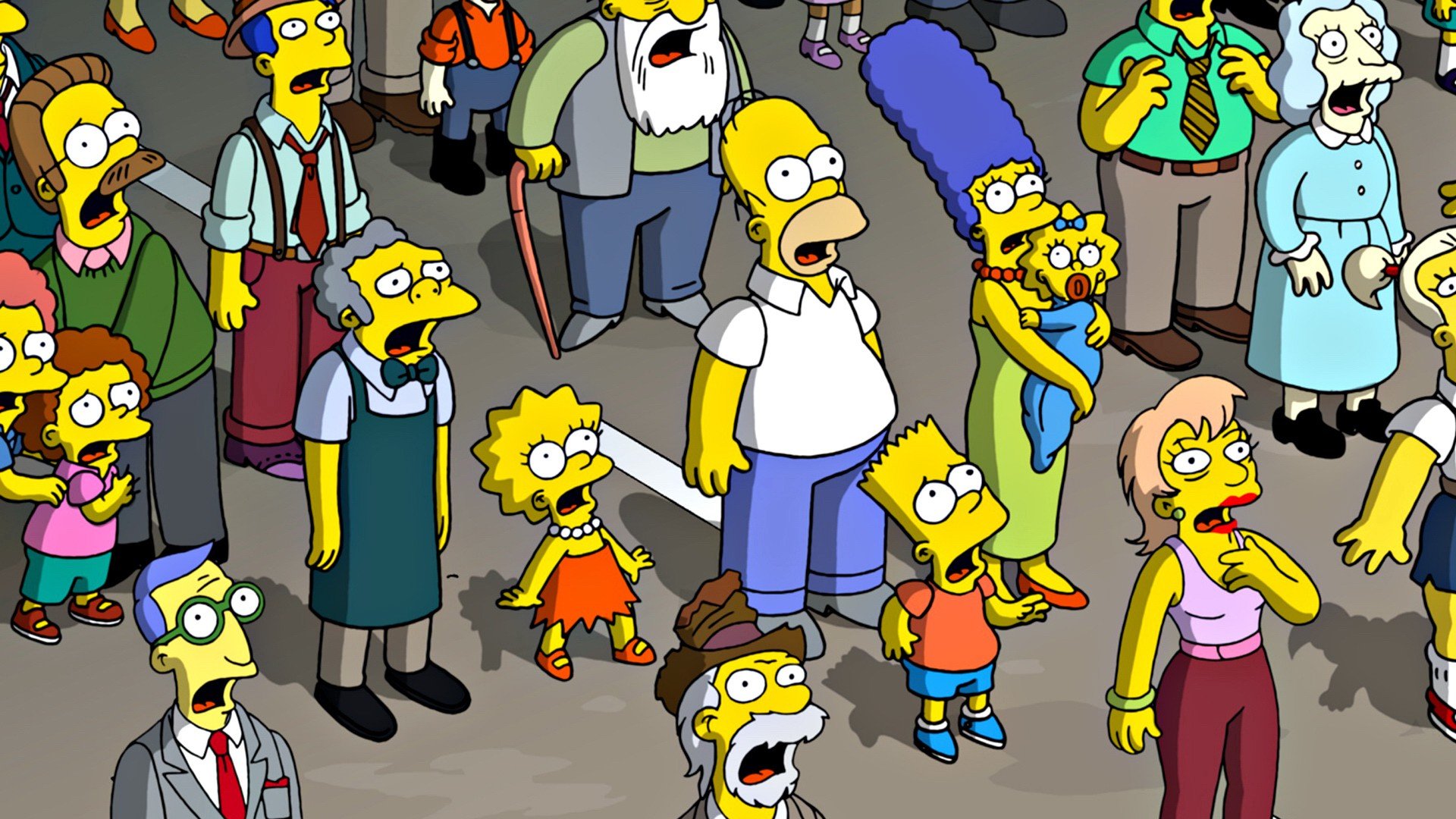 homer, Simpson, The, Simpsons, Bart, Simpson, Lisa, Simpson, Ned, Flanders, Marge, Simpson, Maggie, Simpson, Rod, And, Todd, Flanders, Moe, Szyslak Wallpaper