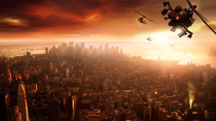 cityscapes, Helicopters, Urban, Vehicles HD Wallpaper Desktop Background