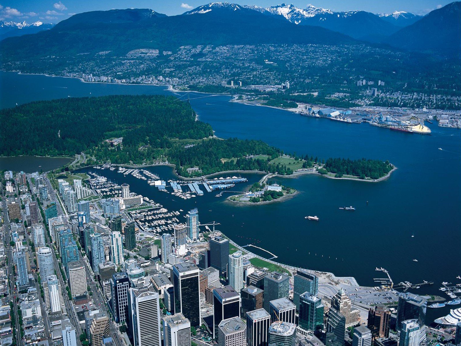 cityscapes, Buildings, Vancouver, Aerial Wallpaper