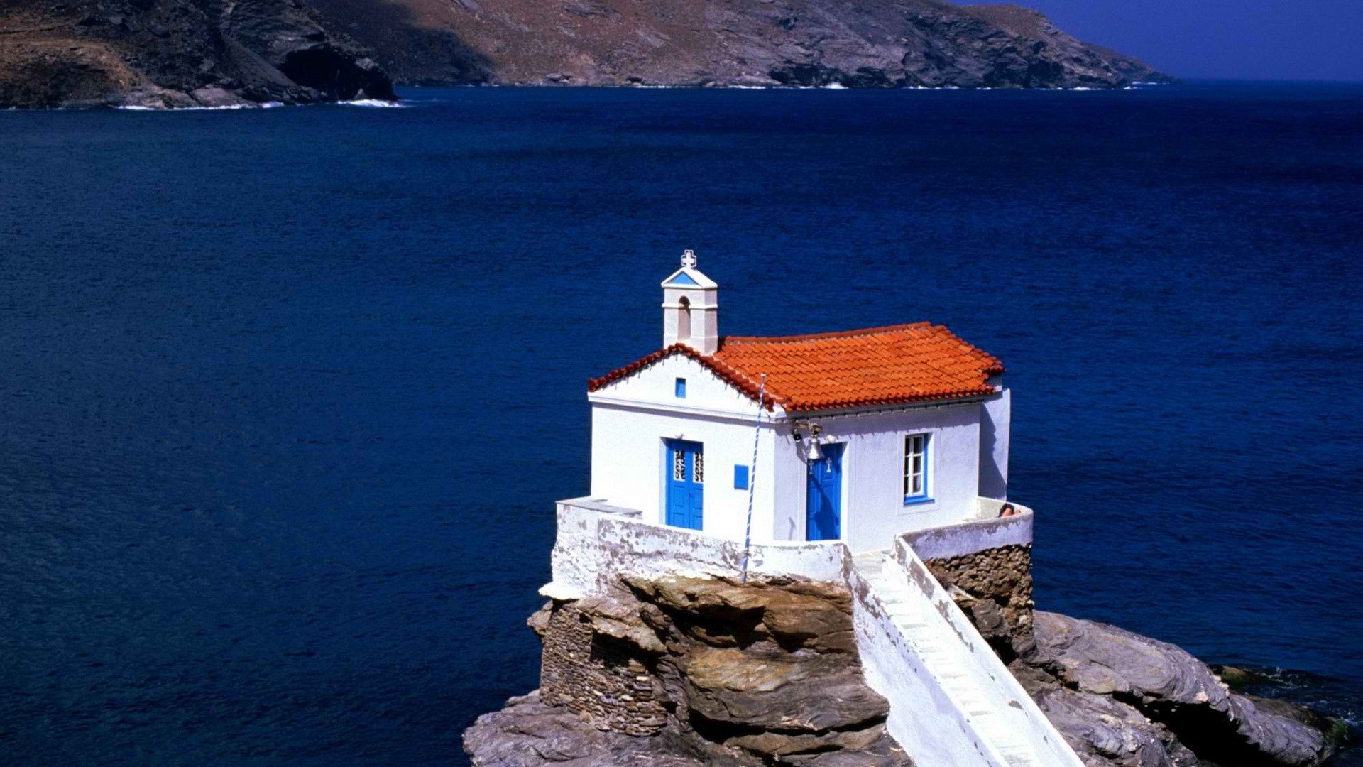 islands, Churches, Greece Wallpaper
