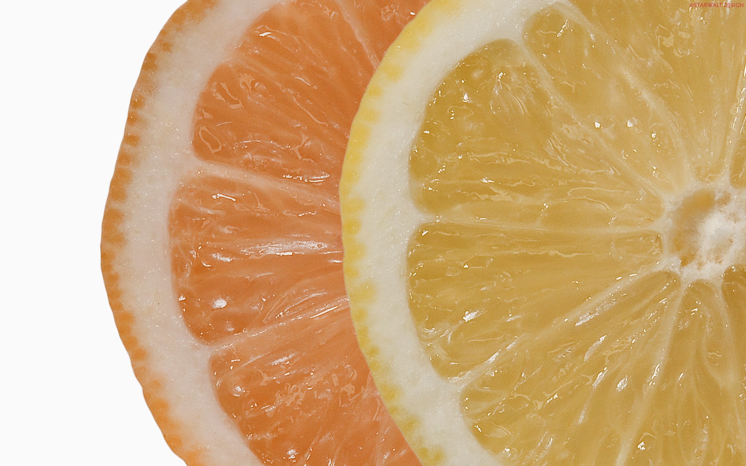 fruits, Oranges, Orange, Slices, Lemons, White, Background, Slices Wallpaper