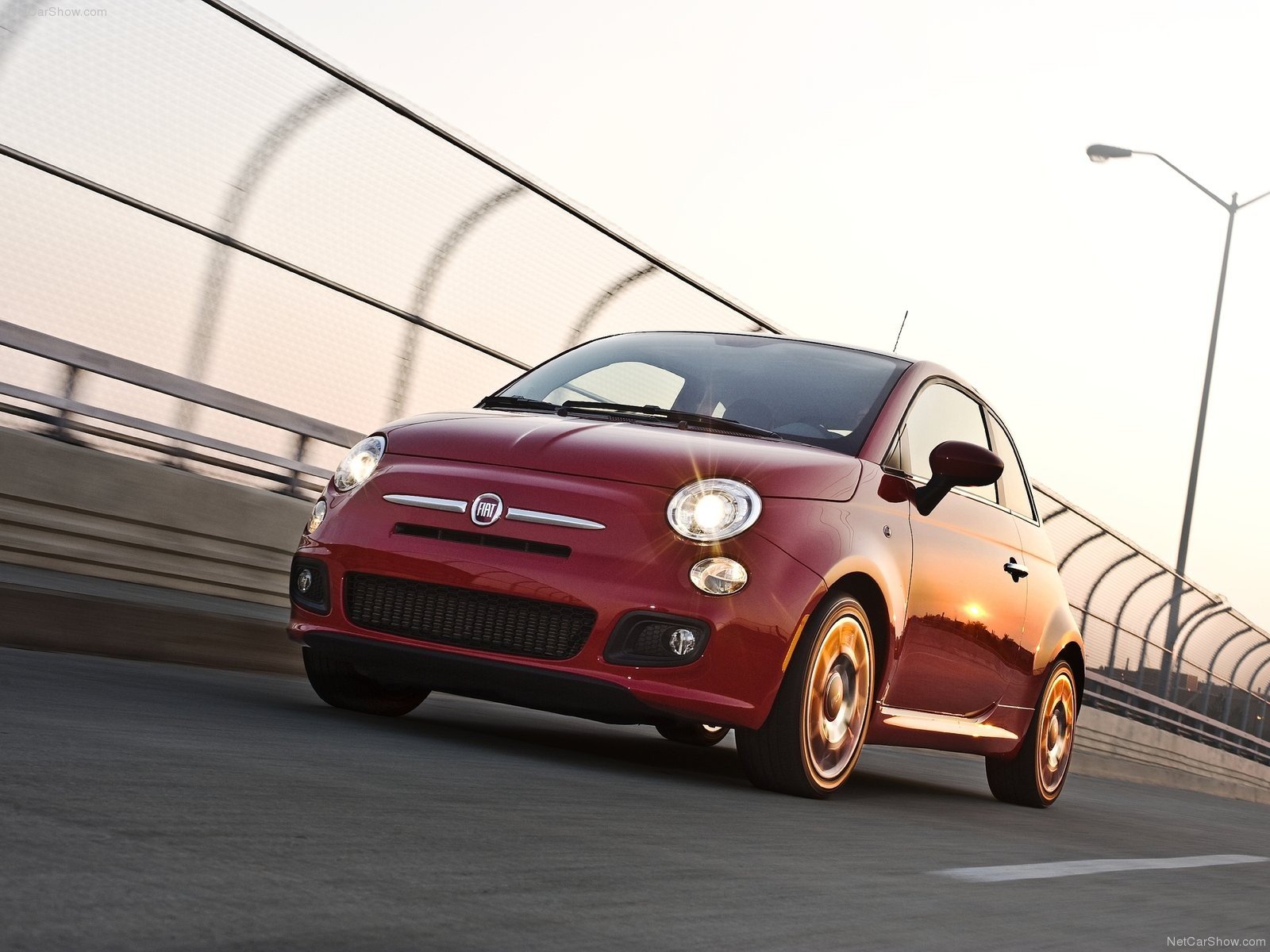red, Cars, Fiat, 500 Wallpaper