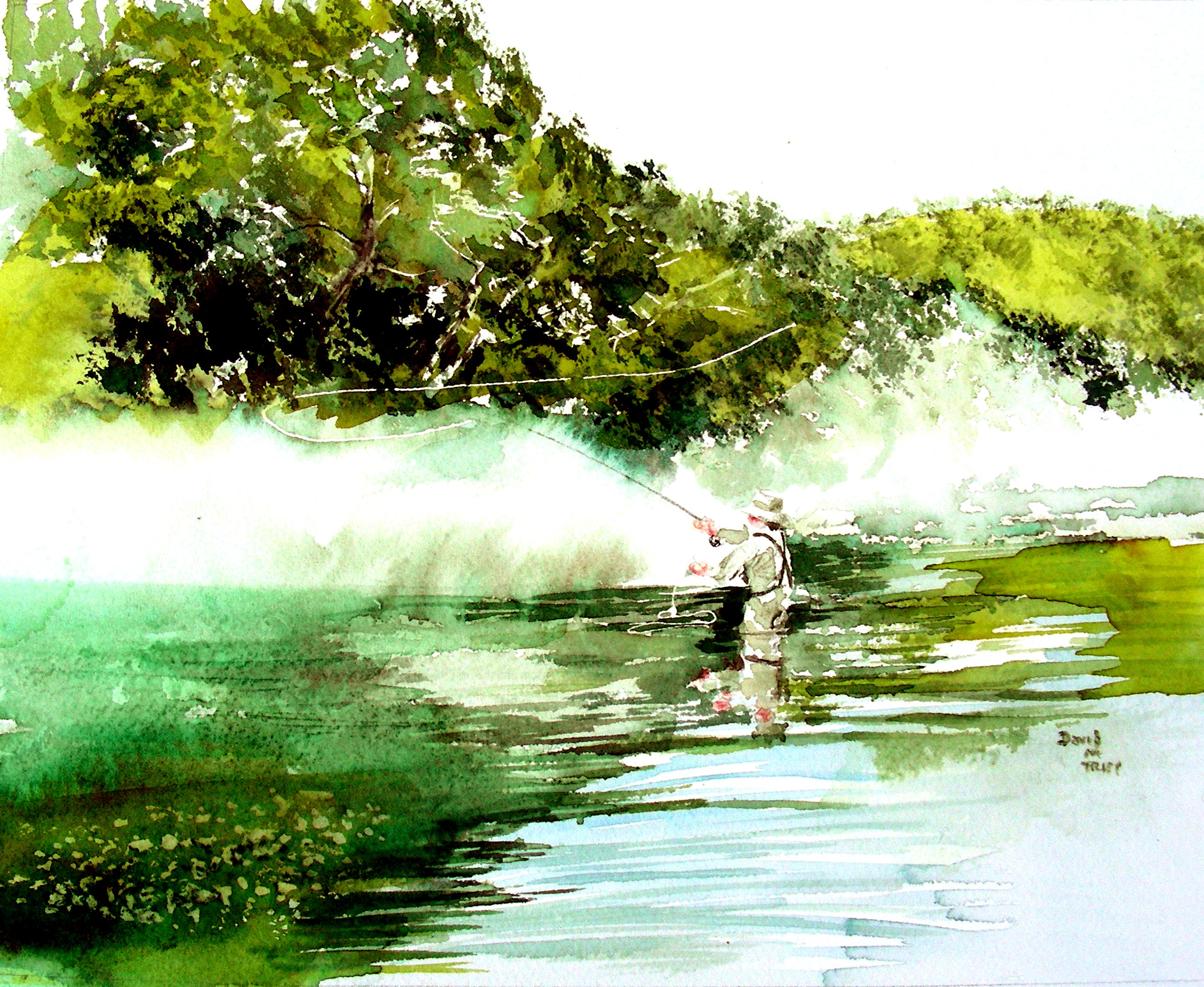fishing, Fish, Sport, Water, Fishes, Mood, River, Artwork Wallpaper