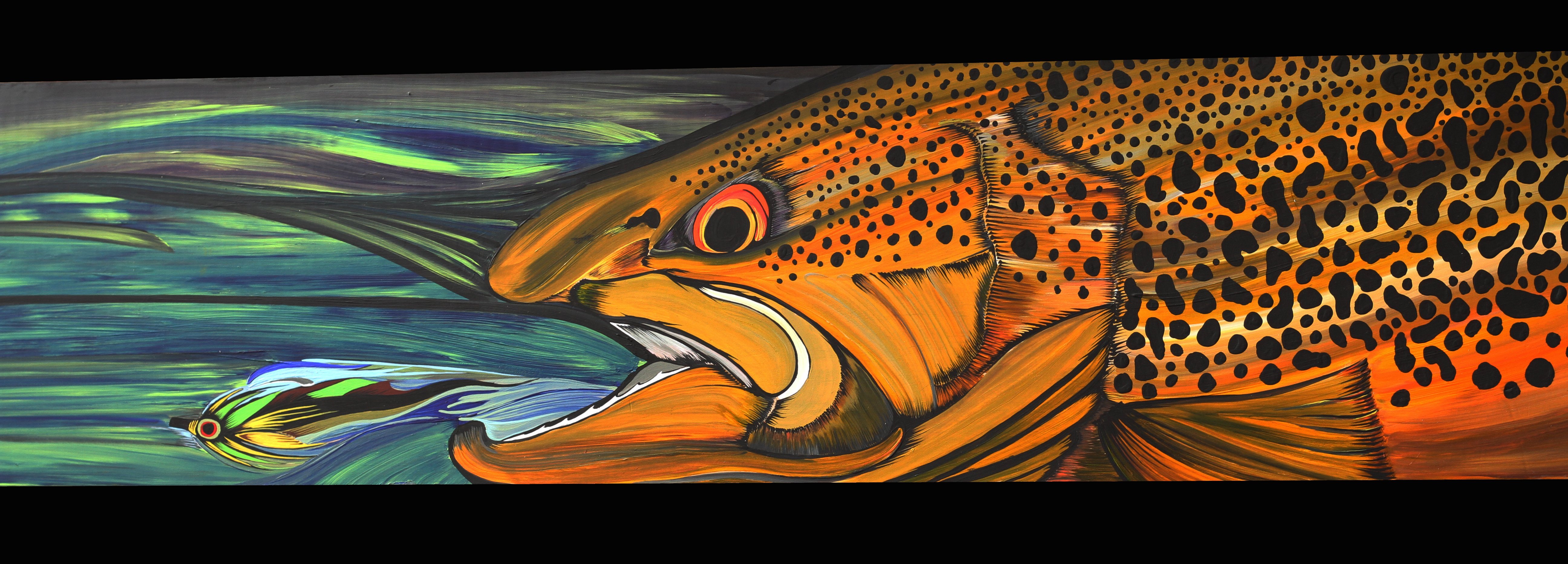 fishing, Fish, Sport, Fishes, Bass, Trout, Artwork, Painting Wallpaper