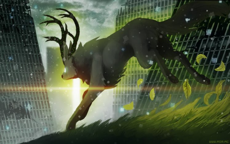 deer, Radiation, Romantically, Apocalyptic, Fantasy, Sci fi, City HD Wallpaper Desktop Background