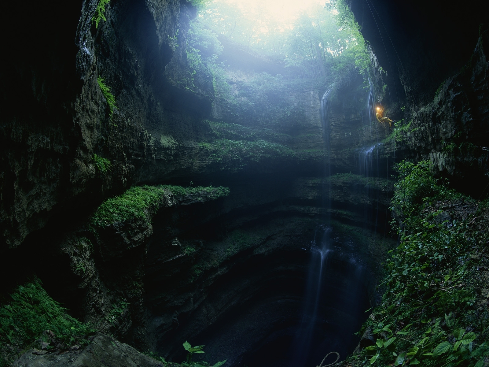 climbing, Caves, Landscapes, Waterfalls, People, Jungle Wallpaper